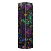 Dunkles elegantes Schmetterlingsmuster Thermosbecher (Rückseite)