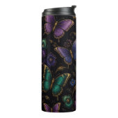 Dunkles elegantes Schmetterlingsmuster Thermosbecher (Nach links gedreht)