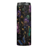 Dunkles elegantes Schmetterlingsmuster Thermosbecher (Rückseite)