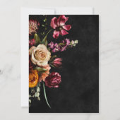 Dunkles elegantes Schwarzes Brautparty Einladung (Rückseite)