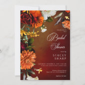 Dunkles elegantes Summer Sunset Floral Brautparty Einladung (Vorderseite)