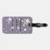 Dunkles Emo-Muster mit Farbe Gepäckanhänger (Rückseite horizontal)