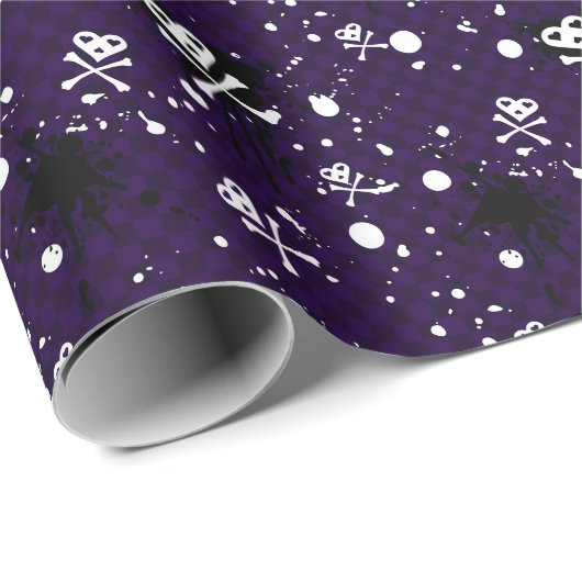 Dunkles Emo Muster mit Paint Geschenkpapier (Rolleneckpunkt)