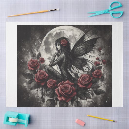 Dunkles Fairy Tissue Paper Seidenpapier (Basteln)