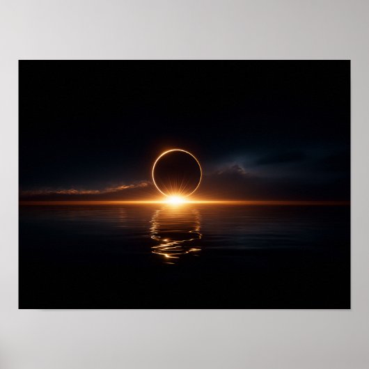 Dunkles Fantasy-Tal mit leuchtend grünem Himmel un Poster (Vorne)