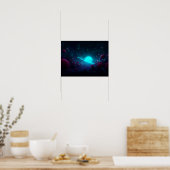 Dunkles Fantasy-Tal mit leuchtend grünem Himmel un Poster (Küche)
