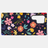 Dunkles farbenfrohes Ditsy-Blumenmuster im Boho-St Samsung Galaxy Hülle (Rückseite (Horizontal))