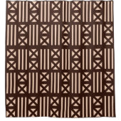 Dunkles Fliesetilings-Kreuz Browns MudCloth Duschvorhang (Vorderseite)