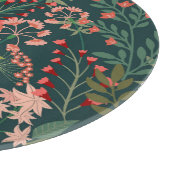Dunkles florales botanisches nahtloses Muster Schneidebrett (Ecke)