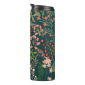 Dunkles florales botanisches nahtloses Muster Thermosbecher (Nach rechts gedreht)