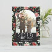 Dunkles florales Foto Rahmen Frohe Weihnachten (Stehend Vorderseite)