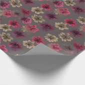 Dunkles florales Frühlingsverpackungspapier Geschenkpapier (Ecke)