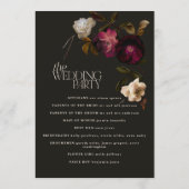 Dunkles florales Hochzeitsprogramm Elegantes Burgu Programm (Rückseite)