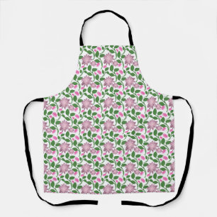 Dunkles florales nahtloses Muster rosa Blumen grün Schürze