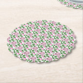 Dunkles florales nahtloses Muster rosa Blumen grün Untersetzer (angewinkelt)