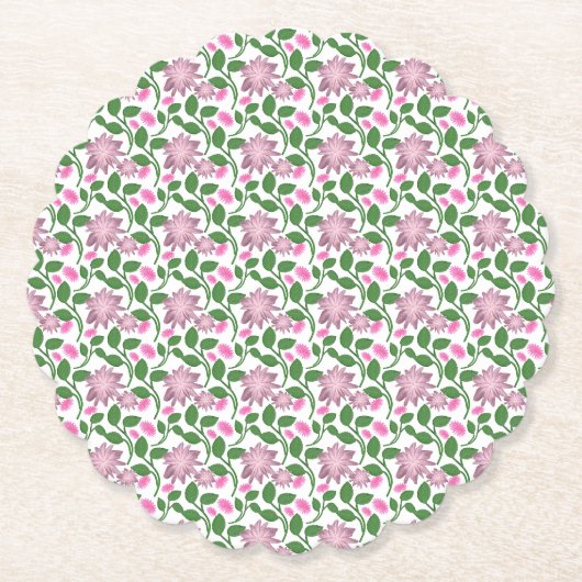 Dunkles florales nahtloses Muster rosa Blumen grün Untersetzer (Vorderseite)