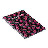 Dunkles Florales Rosa-Rosen-Muster Custom Notizblock (Rechte Seite)