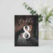 Dunkles Foto 4.25 x 5.5 Hochzeit Tischnummer (Stehend Vorderseite)