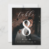 Dunkles Foto 4.25 x 5.5 Hochzeit Tischnummer (Rückseite)