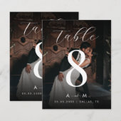 Dunkles Foto 4.25 x 5.5 Hochzeit Tischnummer (Vorne/Hinten)