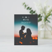 Dunkles Foto | Ankündigung der Verlobung | Postkar Postkarte (Stehend Vorderseite)