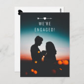 Dunkles Foto | Ankündigung der Verlobung | Postkar Postkarte (Vorne/Hinten)