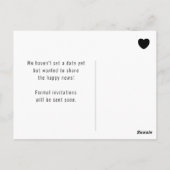 Dunkles Foto | Ankündigung der Verlobung | Postkar Postkarte (Rückseite)