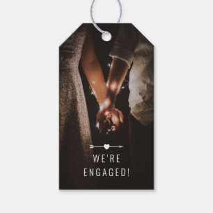 Dunkles Foto Ankündigung der Verlobung Tag B Geschenkanhänger