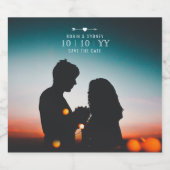 Dunkles Foto | SAVE THE DATE | Bier-Etikett | Top Bierflaschenetikett (Einzelnes Label)