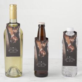 Dunkles Foto | SAVE THE DATE | Flasche | Unten Flaschenanhänger