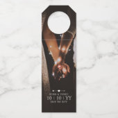 Dunkles Foto | SAVE THE DATE | Flasche | Unten Flaschenanhänger (Vorderseite)