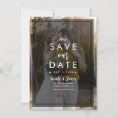 Dunkles Foto Tint Overlay 2 Modernes Save the Date Einladung (Vorderseite)