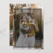 Dunkles Foto Tint Overlay 3 Moderne Minimale Hochz Einladung (Vorne/Hinten)