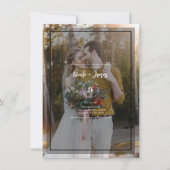 Dunkles Foto Tint Overlay 3 Moderne Minimale Hochz Einladung (Vorderseite)