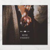 Dunkles Foto | VERLOBUNG | Schaumweinetikett (Einzelnes Label)