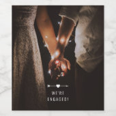 Dunkles Foto | VERLOBUNG | Weinetikett (Einzelnes Label)