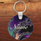 Dunkles Fraktal Personalisierter Schlüsselanhänger (Vorderseite)