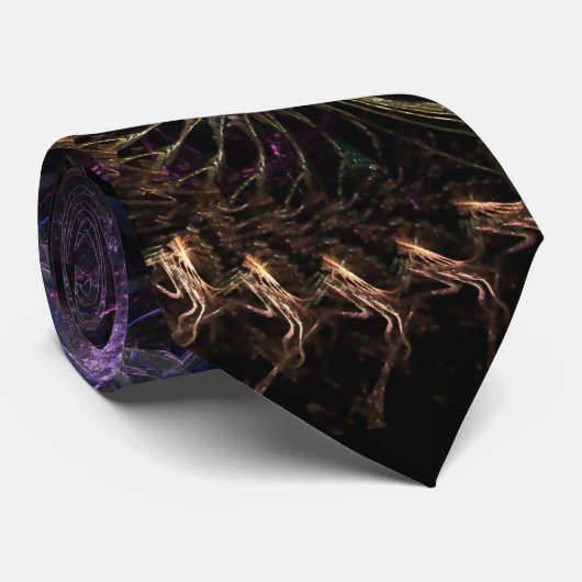 Dunkles Fraktal Swirl Krawatte (Gerollt)