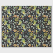 Dunkles Frühjahrsmuster Geschenkpapier (Flach)