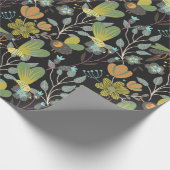 Dunkles Frühjahrsmuster Geschenkpapier (Ecke)