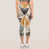 Dunkles Geistermuster Capri Leggings (Rückseite)