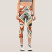Dunkles Geistermuster Capri Leggings (Vorderseite)