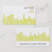 Dunkles Gelb NYC Visitenkarte (Vorne/Hinten)