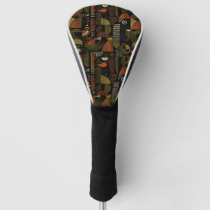 Dunkles geometrisches Muster aus dem mittleren 20. Golf Headcover