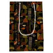 Dunkles geometrisches Muster aus dem mittleren 20. Mittlere Geschenktüte (Rückseite)