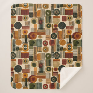 Dunkles geometrisches Muster aus dem mittleren 20. Sherpadecke