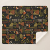 Dunkles geometrisches Muster aus dem mittleren 20. Sherpadecke (Vorderseite (Horizontal))