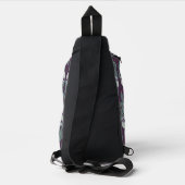 Dunkles geometrisches Zeichenmuster Crossbody Bag (Rückseite)