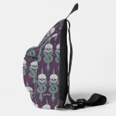 Dunkles geometrisches Zeichenmuster Crossbody Bag (Rechts)