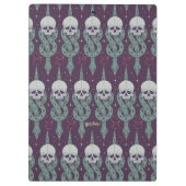 Dunkles geometrisches Zeichenmuster Klemmbrett (Rückseite)